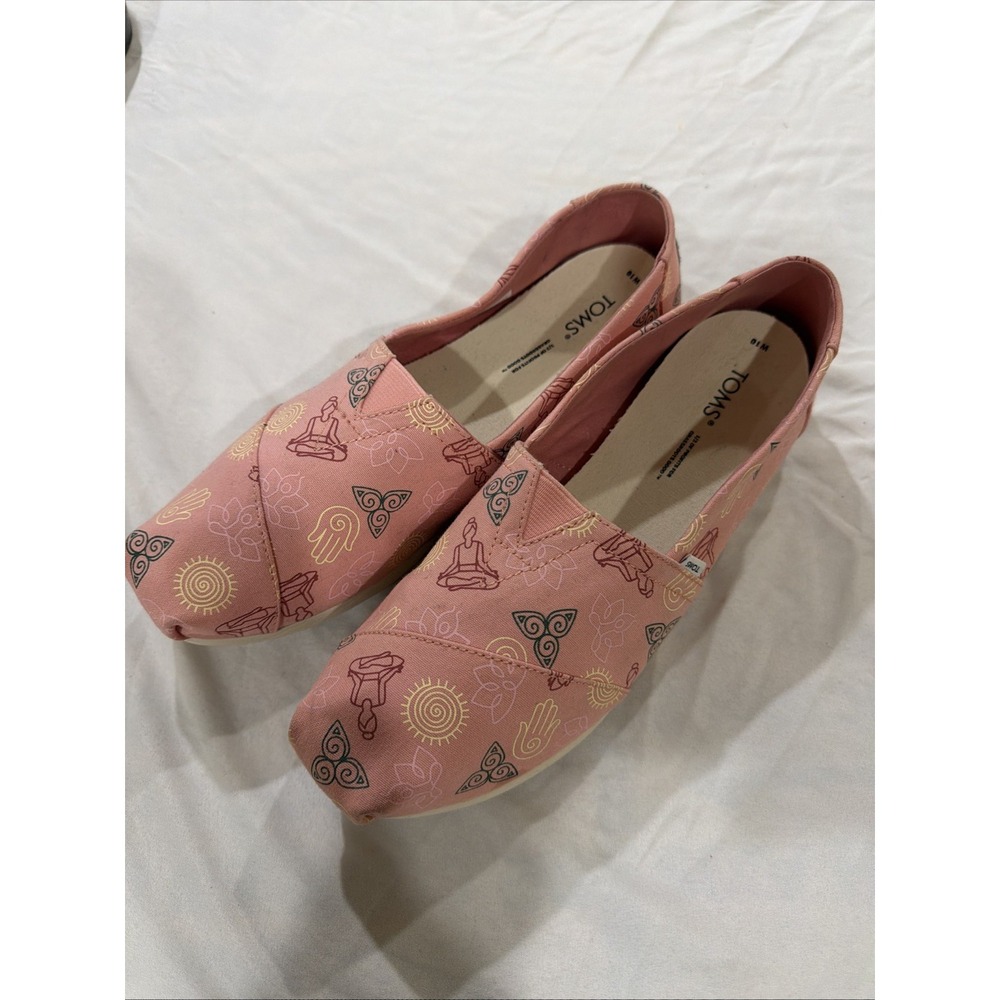 Toms Pink Printed Slip-On Flats